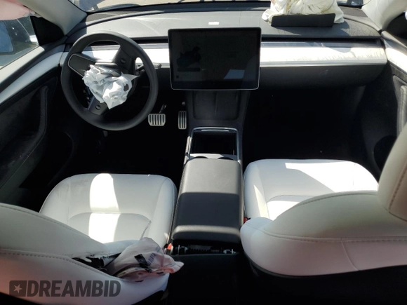 2023 Tesla Model Y Performance with VIN 7SAYGDEF5PF917808, listed as a Copart auction lot 48348615 with Not Provided miles and Salvage Title. Bid and sale history available at DreamBid. Image 8.