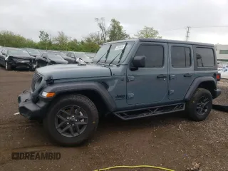 2024 Jeep Wrangler Sport S с VIN 1C4PJXDG1RW305304, выставлен на аукционе Copart как лот 57555635 с пробегом 5 705 миль миль и Списание • Salvage title. История ставок и продаж доступна на DreamBid. Изображение 1.