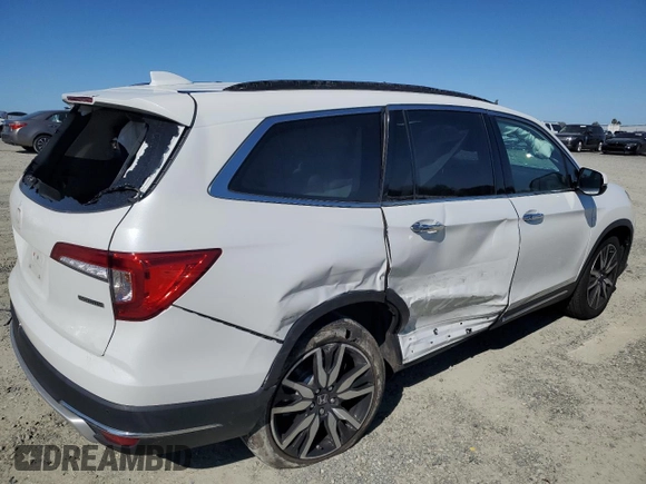 2021 Honda Pilot Touring 8-Passenger with VIN 5FNYF5H91MB015535, listed as a Copart auction lot 46845565 with 36,233 mi miles and Salvage Title. Bid and sale history available at DreamBid. Image 3.