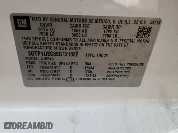 2014 GMC Sierra 1500 SLE с VIN 3GTP1UEC8EG121822, выставлен на аукционе Copart как лот 54451525 с пробегом 190 219 миль миль и Списание • Salvage title. История ставок и продаж доступна на DreamBid. Изображение 12.