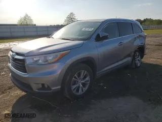 2014 Toyota Highlander XLE with VIN 5TDKKRFH8ES034339, listed as a Copart auction lot 49213015 with 115,317 mi miles and Salvage Title. Bid and sale history available at carsss.com. Image 1.