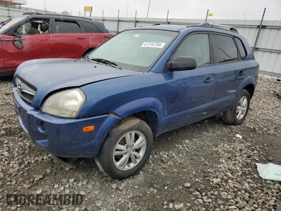 2009 Hyundai Tucson GLS with VIN KM8JM12B89U009365, listed as a Copart auction lot 67215704 with 157,475 mi miles and Salvage Title. Bid and sale history available at carsss.com. Image 1.