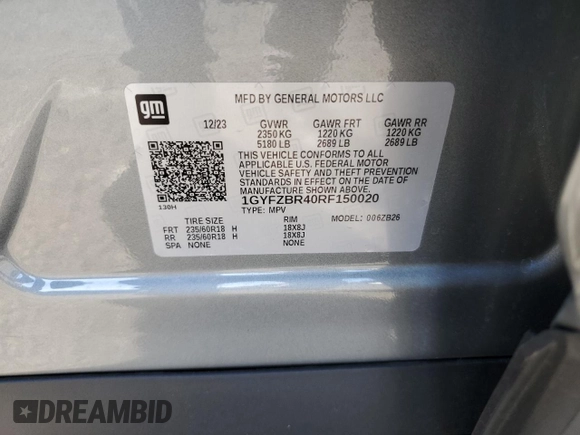 2024 Cadillac XT4 AWD Luxury with VIN 1GYFZBR40RF150020, listed as a Copart auction lot 88341385 with 9,188 mi miles and Salvage Title. Bid and sale history available at carsss.com. Image 14.