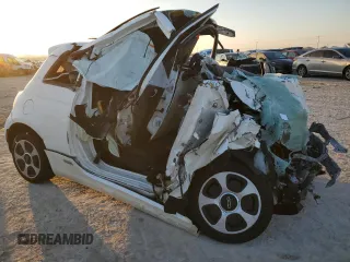 2015 FIAT 500e with VIN 3C3CFFGE3FT689693, listed as a Copart auction lot 87479584 with 0 mi miles and Salvage Title. Bid and sale history available at carsss.com. Image 4.