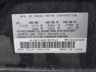 2008 Mazda 3 Mazdaspeed3 Sport with VIN JM1BK34M281857945, listed as a IAAI auction lot 42083322 with 110,416 mi miles and . Bid and sale history available at DreamBid. Image 9.
