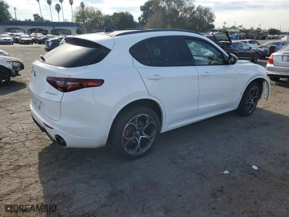2023 Alfa Romeo Stelvio Ti with VIN ZASPAKBN2P7D64686, listed as a Copart auction lot 84976964 with 0 mi miles and Salvage Title. Bid and sale history available at carsss.com. Image 3.