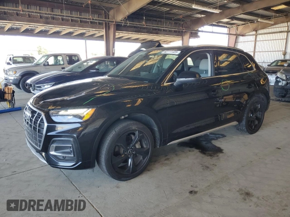 2021 Audi Q5 Premium Plus with VIN WA1BAAFY6M2071930, listed as a Copart auction lot 62777725 with 59,879 mi miles and Salvage title. Bid and sale history available at DreamBid. Image 1.