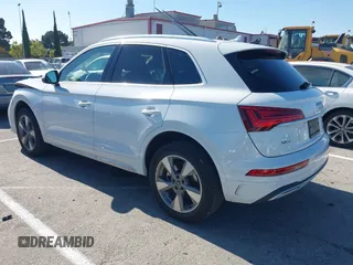 2023 Audi Q5 Premium Plus with VIN WA1BBAFY7P2167227, listed as a IAAI auction lot 42632124 with 17,065 mi miles and . Bid and sale history available at DreamBid. Image 3.