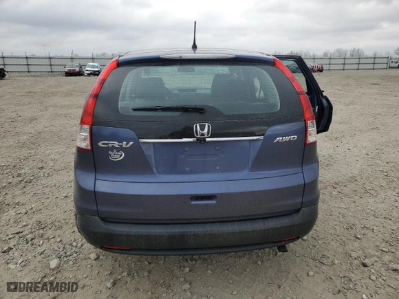 2013 Honda CR-V LX with VIN 2HKRM4H37DH677718, listed as a Copart auction lot 52511685 with 166,160 mi miles and Non Repairable. Bid and sale history available at carsss.com. Image 6.