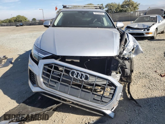 2020 Audi Q8 Premium Plus with VIN WA1BVAF10LD014844, listed as a Copart auction lot 83256404 with 0 mi miles and Salvage Title. Bid and sale history available at carsss.com. Image 5.