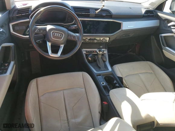 2021 Audi Q3 Premium with VIN WA1AUCF33M1062126, listed as a Copart auction lot 47980435 with 77,600 mi miles and Salvage Title. Bid and sale history available at carsss.com. Image 8.