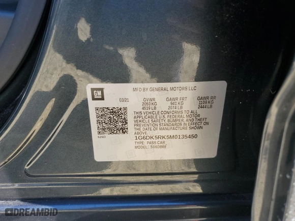 2021 Cadillac CT4 Luxury with VIN 1G6DK5RK5M0135450, listed as a Copart auction lot 73943864 with 8,495 mi miles and Non Repairable. Bid and sale history available at carsss.com. Image 13.