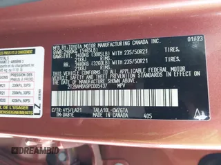2023 Lexus RX 350 with VIN 2T2BAMBA9PC005437, listed as a IAAI auction lot 41283210 with 45,466 mi miles and . Bid and sale history available at DreamBid. Image 9.