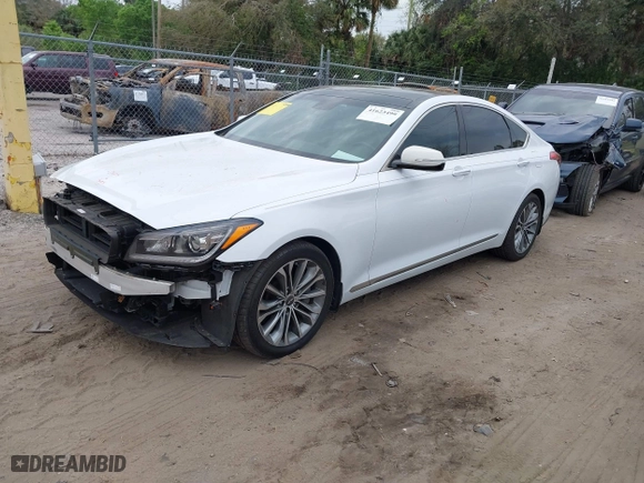 2016 Hyundai Genesis 3.8L with VIN KMHGN4JE6GU140327, listed as a IAAI auction lot 41623499 with 72,942 mi miles. Bid and sale history available at carsss.com. Image 2.