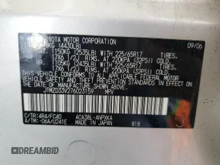 2007 Toyota RAV4 with VIN JTMZD33V276023159, listed as a Copart auction lot 54160875 with 171,522 mi miles and Salvage Title. Bid and sale history available at carsss.com. Image 12.
