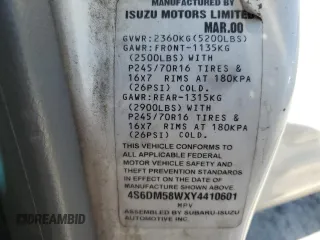 2000 Honda Passport LX с VIN 4S6DM58WXY4410601, выставлен на аукционе Copart как лот 70615964 с пробегом 175 795 миль миль и Списание • Salvage title. История ставок и продаж доступна на DreamBid. Изображение 12.