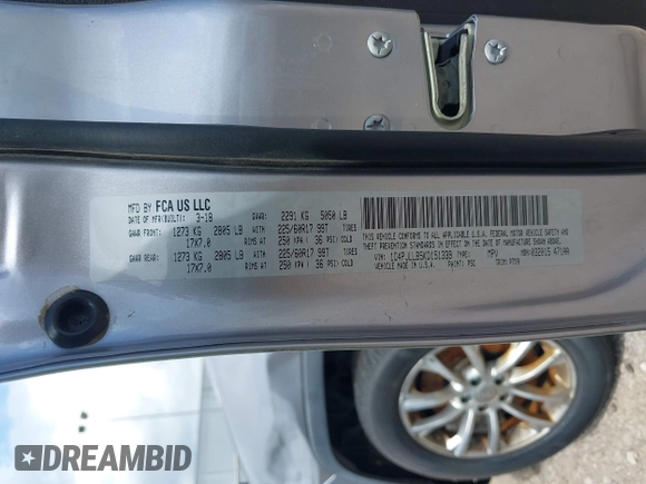 2019 Jeep Cherokee Altitude with VIN 1C4PJLLB5KD151339, listed as a IAAI auction lot 42755601 with 92,878 mi miles and . Bid and sale history available at DreamBid. Image 9.