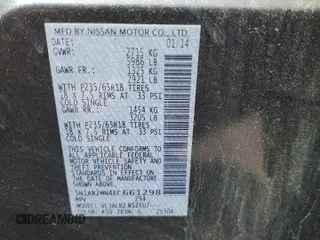 2014 Nissan Pathfinder SL with VIN 5N1AR2MN4EC661298, listed as a Copart auction lot 51632465 with 134,477 mi miles and Salvage Title. Bid and sale history available at DreamBid. Image 12.