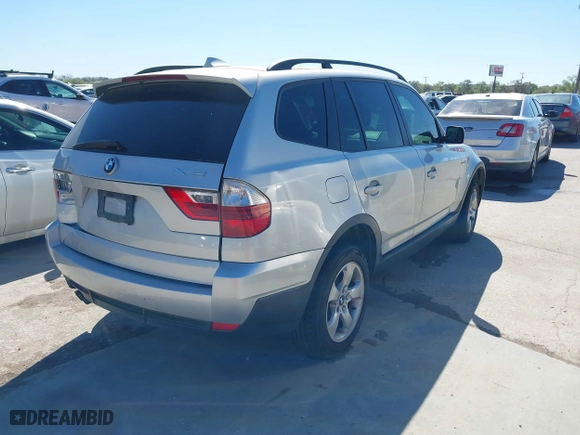 2007 BMW X3 3.0si with VIN WBXPC93467WF23755, listed as a IAAI auction lot 41862972 with 97,477 mi miles. Bid and sale history available at carsss.com. Image 4.