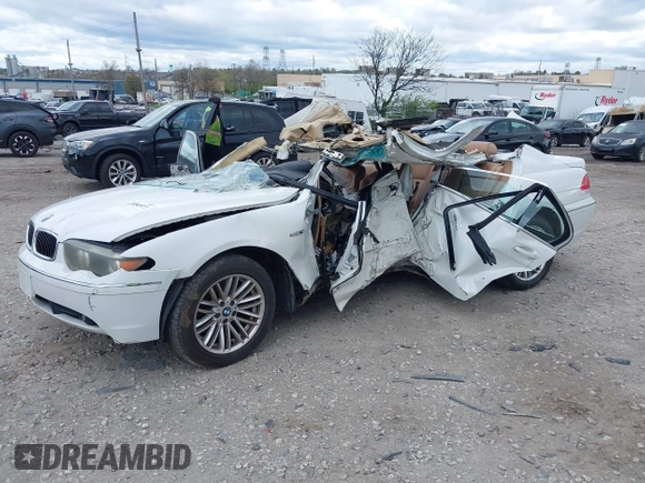 2004 BMW 7 Series 745Li with VIN WBAGN63554DS54633, listed as a IAAI auction lot 42050972 with Not Provided miles and . Bid and sale history available at carsss.com. Image 2.