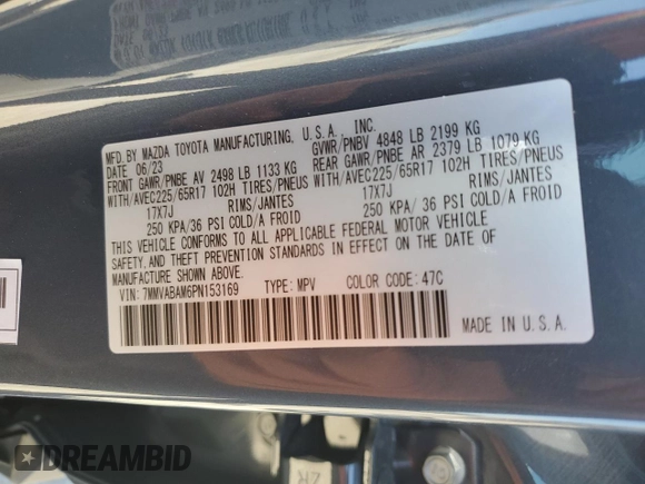 2023 Mazda CX-50 S Select with VIN 7MMVABAM6PN153169, listed as a Copart auction lot 64993673 with Not Provided miles and . Bid and sale history available at DreamBid. Image 14.