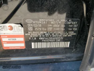 2017 Hyundai Azera Limited with VIN KMHFH4JG6HA583570, listed as a Copart auction lot 68673544 with 152,732 mi miles and Salvage Title. Bid and sale history available at carsss.com. Image 12.