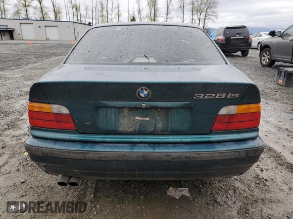 1997 BMW 3 Series 328is with VIN WBABG1320VET05383, listed as a Copart auction lot 52463975 with 236,590 mi miles and Clean Title. Bid and sale history available at carsss.com. Image 6.