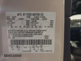 2008 Ford Escape Limited with VIN 1FMCU94178KB34007, listed as a IAAI auction lot 41977959 with 173,648 mi miles. Bid and sale history available at carsss.com. Image 9.