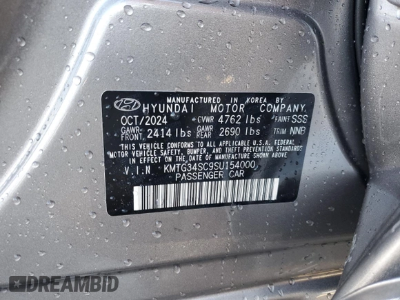 2025 Genesis G70 2.5T with VIN KMTG34SC9SU154000, listed as a Copart auction lot 88914685 with Not Provided miles and Salvage Title. Bid and sale history available at carsss.com. Image 12.