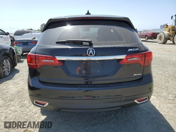 2015 Acura MDX Technology with VIN 5FRYD4H4XFB030038, listed as a Copart auction lot 59396725 with 93,858 mi miles and Salvage title. Bid and sale history available at DreamBid. Image 6.