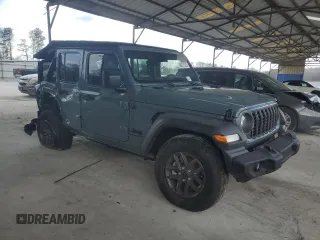 2024 Jeep Wrangler Sport S with VIN 1C4PJXDG3RW341205, listed as a Copart auction lot 48971235 with 4,298 mi miles and Salvage title. Bid and sale history available at DreamBid. Image 4.