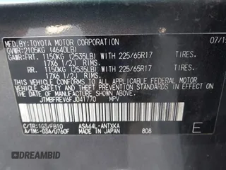 2015 Toyota RAV4 LE with VIN JTMBFREV6FJ041770, listed as a IAAI auction lot 41966580 with 92,808 mi miles. Bid and sale history available at carsss.com. Image 9.