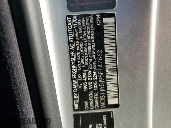 2005 Mercedes-Benz CLK 320 z VIN WDBTJ65J95F147662, wystawiony jako Copart lot #65940304 z przebiegiem 1 523 mil mil oraz Szkoda całkowita • Salvage title. Historia ofert i sprzedaży dostępna na DreamBid. Obrazek 12.