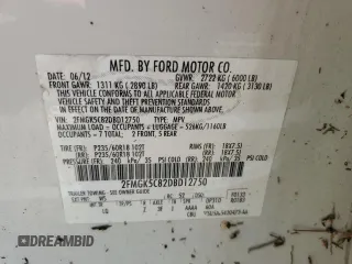 2013 Ford Flex SEL z VIN 2FMGK5C82DBD12750, wystawiony jako Copart lot #52413925 z przebiegiem Nie podano mil oraz Szkoda całkowita • Salvage title. Historia ofert i sprzedaży dostępna na DreamBid. Obrazek 14.