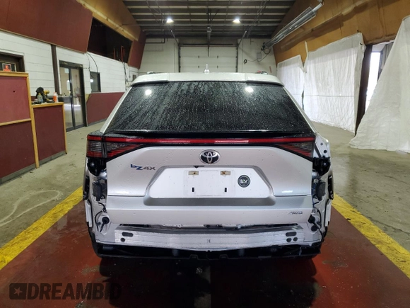 2023 Toyota bZ4X XLE with VIN JTMABACA0PA025591, listed as a Copart auction lot 53805205 with 47,238 mi miles and Salvage title. Bid and sale history available at DreamBid. Image 6.