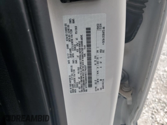 2017 Ford F-250 Lariat z VIN 1FT7W2B60HEC78227, wystawiony jako Copart lot #59498725 z przebiegiem 84 672 mil mil oraz Szkoda całkowita • Salvage title. Historia ofert i sprzedaży dostępna na DreamBid. Obrazek 12.