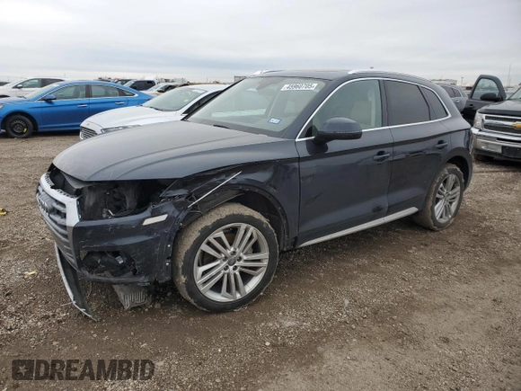 2018 Audi Q5 Premium Plus with VIN WA1BNAFY9J2216877, listed as a Copart auction lot 45960705 with 92,753 mi miles and Salvage Title. Bid and sale history available at carsss.com. Image 1.