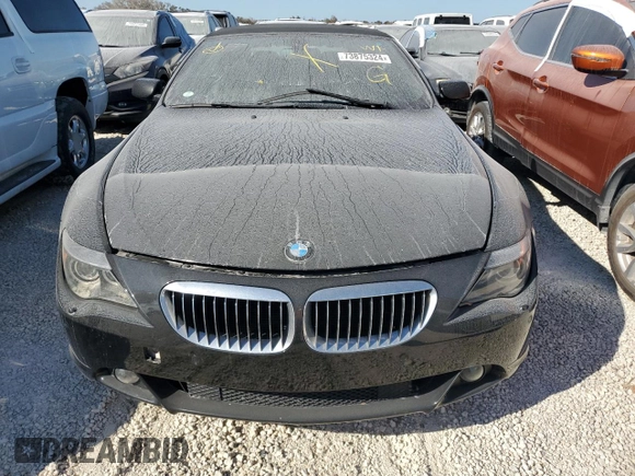 2007 BMW 6 Series 650i with VIN WBAEK135X7CN81963, listed as a Copart auction lot 73875324 with 0 mi miles and Salvage Title. Bid and sale history available at carsss.com. Image 5.