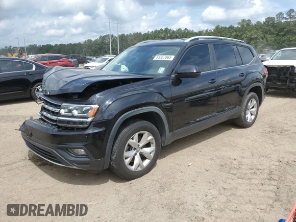 2019 Volkswagen Atlas SE with VIN 1V2DR2CA7KC605849, listed as a Copart auction lot 55557865 with 74,410 mi miles and Salvage title. Bid and sale history available at DreamBid. Image 1.