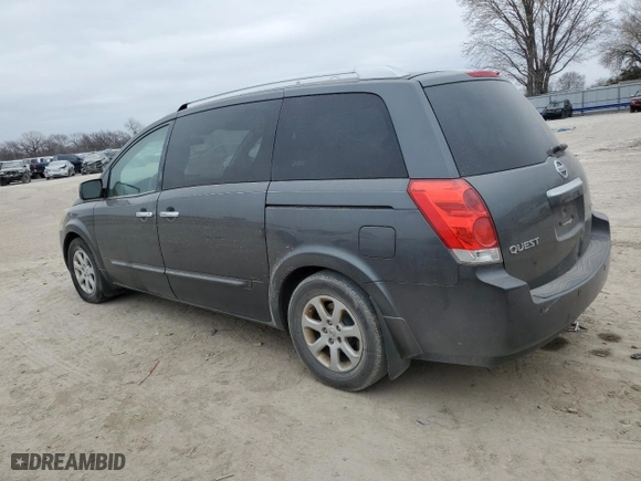 2009 Nissan Quest with VIN 5N1BV28U59N103987, listed as a Copart auction lot 47201645 with 214,944 mi miles and Salvage Title. Bid and sale history available at carsss.com. Image 2.