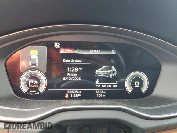 2023 Audi Q5 S line Premium Plus with VIN WA1EAAFY9P2055044, listed as a Copart auction lot 63425165 with 58,805 mi miles and Clean title. Bid and sale history available at DreamBid. Image 9.