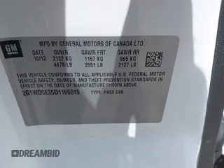 2013 Chevrolet Impala Police z VIN 2G1WD5E35D1166015, wystawiony jako IAAI lot #42171708 z przebiegiem 169 790 mil mil oraz . Historia ofert i sprzedaży dostępna na DreamBid. Obrazek 9.