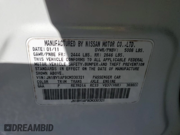 2012 Infiniti M37 with VIN JN1BY1AP9CM330321, listed as a Copart auction lot 84377654 with 165,296 mi miles and Non Repairable. Bid and sale history available at carsss.com. Image 12.