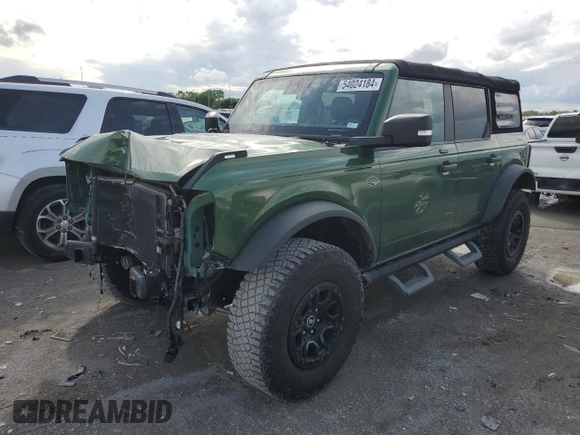 2022 Ford Bronco with VIN 1FMEE5DPXNLB41526, listed as a Copart auction lot 54024184 with 32,759 mi miles and Salvage Title. Bid and sale history available at DreamBid. Image 1.