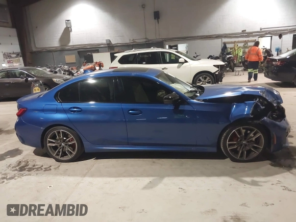 2021 BMW 3 Series M340i with VIN 3MW5U7J03M8B49500, listed as a IAAI auction lot 41018975 with 77,471 mi miles. Bid and sale history available at carsss.com. Image 13.