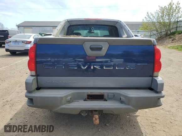 2002 Chevrolet Avalanche with VIN 3GNEK13T12G340985, listed as a Copart auction lot 54938035 with 0 mi miles and Clean Title. Bid and sale history available at carsss.com. Image 6.