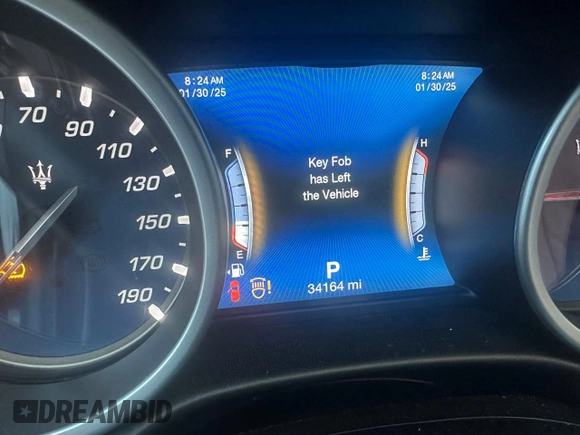 2018 Maserati Ghibli S Q4 GranLusso with VIN ZAM57YTL2J1270859, listed as a Copart auction lot 43597825 with 34,164 mi miles and Salvage Title. Bid and sale history available at carsss.com. Image 8.