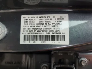 2011 Honda Accord LX z VIN 1HGCP2F34BA093416, wystawiony jako Copart lot #56844705 z przebiegiem 117 941 mil mil oraz Szkoda całkowita • Salvage title. Historia ofert i sprzedaży dostępna na DreamBid. Obrazek 12.