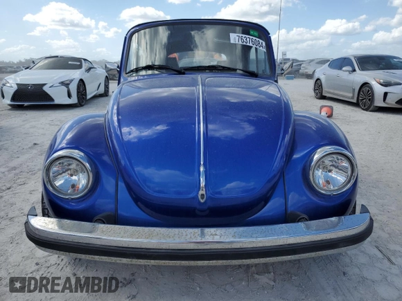 1979 Volkswagen Beetle with VIN 1592001349, listed as a Copart auction lot 76376084 with 27,250 mi miles and Salvage Title. Bid and sale history available at DreamBid. Image 5.