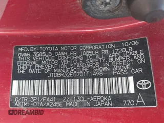 2007 Toyota Corolla CE z VIN JTDBR32E570111498, wystawiony jako IAAI lot #42417995 z przebiegiem 299 999 mil mil oraz . Historia ofert i sprzedaży dostępna na DreamBid. Obrazek 9.